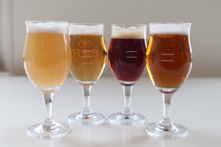 Verschillende bierstijlen in een glas
